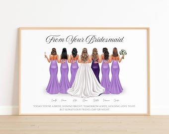 Gift to Sister Wedding Print For Bride from Bridesmaids Bride to Be Gift Bride Gift From Bridesmaid Gift for Bride from Maid of Honour Gift
