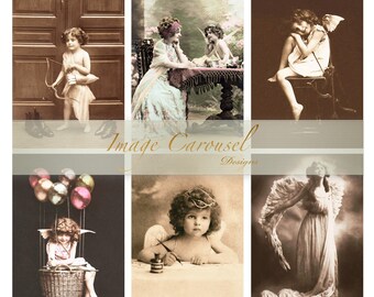 Angel Photo Fantasy Personal Commercial Use Antique Vintage Image Instant Digital Download Collage Sheet