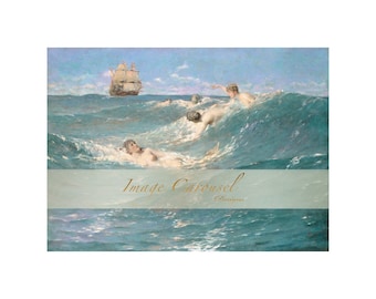 Mermaids With A Ship By Maynard Art Personal Commercial Use Antique Vintage Image Instant Digital Download