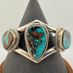 Jake Francosa San Felipe Pilot Mountain Turquoise Sterling Silver Bracelet Jake Francosa San Felipe Pilot Mountain Turquoise Sterling Silver Bracelet