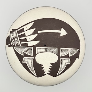 Navajo Acoma Style Handmade And Hand Painted Bear Seed Pot Pottery Westly Begay