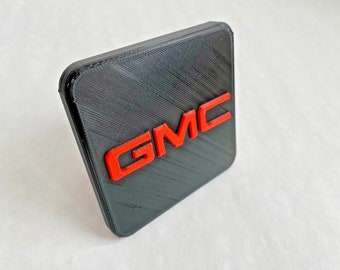 GMC Tow Hitch Cover/Plug/Cap for 2" & 1.25" Receivers - Red/Black