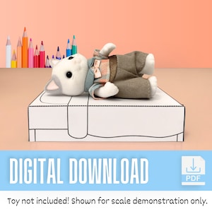 Simple Bed Paper Toy Scene | Printable PDF Digital Download | DIY - Print, Cut, Colour, & Build | Miniature Craft Activity Kit