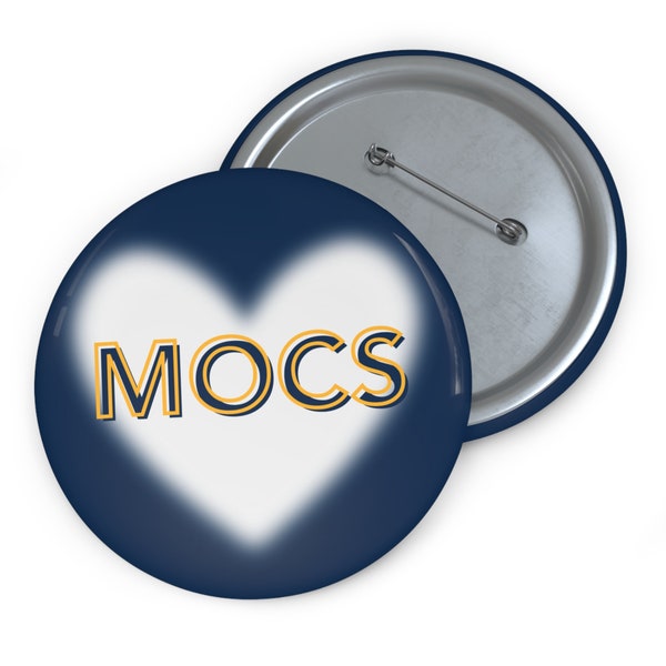 Gameday Button - UTC MOCS Glow Heart - Chattanooga Mocs Gold Blue
