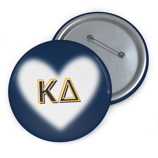 Gameday Button - UTC Kappa Delta KA Glow Heart - Chattanooga Mocs Gold Blue