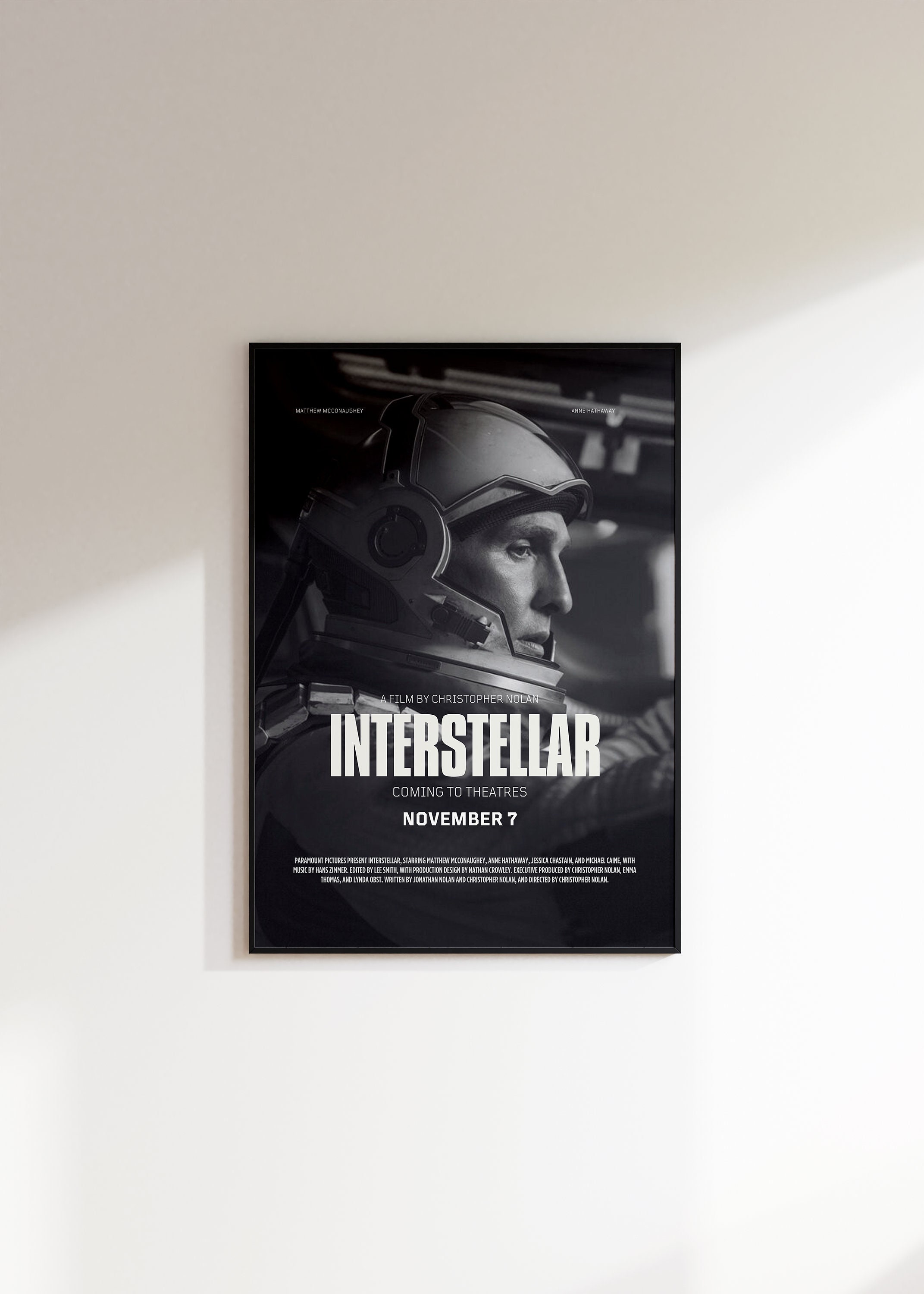 INTERSTELLAR Movie Poster Matthew Mcconaughey Anne Hathaway
