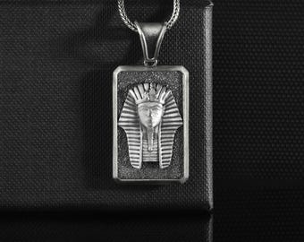 Ciondolo Tutankhamon In Argento Sterling 925 – Ciondolo Faraone Egiziano Con Jump Ring, Idea Regalo