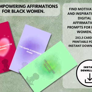 Printable Positive Affirmation Cards: daily affirmation, printable cards, self love, positive quotes, vision board, mental health, self care