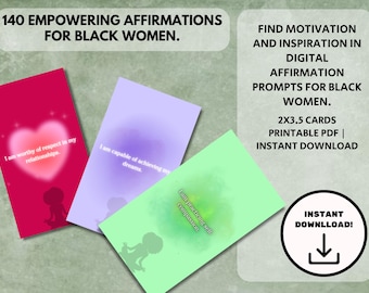 Printable Positive Affirmation Cards: daily affirmation, printable cards, self love, positive quotes, vision board, mental health, self care