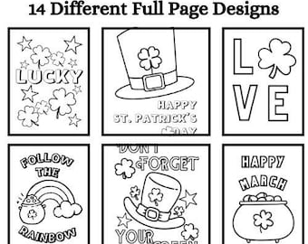 St. Patrick's Day Coloring Pages, Printable Coloring for Kids & Toddlers, St. Patrick's Day Activity for Kids, Coloring Crafts