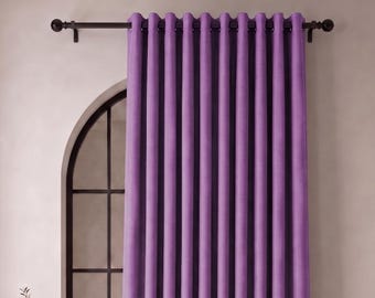 100% Blackout Linen Curtains, Custom Size Drapes, Extra Wide Window Curtains, 36 Colors, Linen Look Curtains, Free Tiebacks