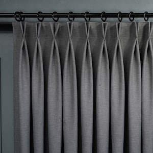 Elegant Triple Pleated Linen Curtains – 36 Color Options, Custom Drapes for Living Room & Bedroom, Track and Rod Compatible, Modern Style