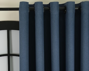 Custom Size Linen Blackout Curtains, 25 Colors, Extra Wide Lined Drapes for Bedroom & Living Room, Grommet or Rod Pocket Panels