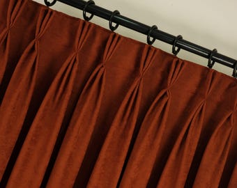 Extra Wide Window Velvet Curtains, Pinch Pleated Luxury Drapes for Large Windows, Soft Heavy Fabric Panels, 40 Color Choices, Custom Size