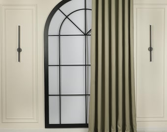 100% Blackout Extra Wide Linen Curtains, Custom Drapes, 25 Colors, Living Room & Bedroom Window Panels, Grommet, Rod Pocket,Back Tab Options
