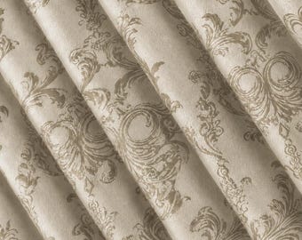 French Pleat Damask Curtains, Custom Patterned Drapes, Extra Wide Window Treatment, Made to Measure, 6 Colors, Free Tiebacks