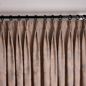 French Pleated Jacquard Curtains–Custom Extra Wide & Long Luxury Drapes, 30 Color Options,Elegant Window Treatment for Living Room - Bedroom