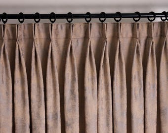 French Pleated Jacquard Curtains–Custom Extra Wide & Long Luxury Drapes, 30 Color Options,Elegant Window Treatment for Living Room - Bedroom