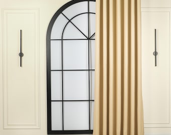 Linen Look Blackout Curtains – Extra Wide Double Layer Drapes, Custom Panel, 25 Colors, 4 Hanging Styles