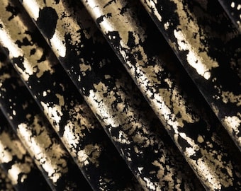 Black Gold Velvet Curtains, Triple Pinch Pleat Drapes, Metallic Star Custom Curtains, Extra Wide, 13 Colors, Free Tiebacks