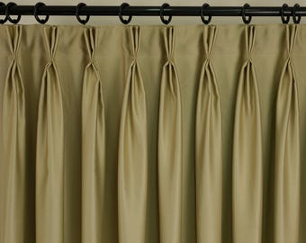 100% Blackout Curtains – Triple Pinch Pleated Drapes, 42 Color Options, Custom Luxury Drapery Panels for Bedroom & Living Room Windows