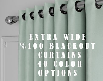 100% Blackout Curtains – Custom Size Drapes in 40 Colors – Grommet, Hook & Ring, Back Tab, Rod Pocket – Bedroom Living Room Window Panels