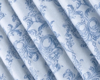 French Pleat Damask Curtains, Patterned Custom Drapes, Extra Wide Made to Measure Curtains, 6 Colors, Free Tieback