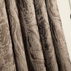 Velvet Jacquard Curtains-Custom Made Triple Pinch Pleated Drapes,Extra Long-Wide Luxury Window Panels for Living Room-Bedroom,7Color Options
