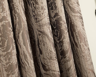 Velvet Jacquard Curtains-Custom Made Triple Pinch Pleated Drapes,Extra Long-Wide Luxury Window Panels for Living Room-Bedroom,7Color Options