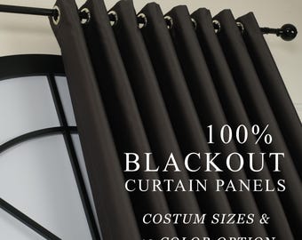Blackout Curtain Panels • Soft Thick Custom Drapes in 42 Colors for Living Room & Bedroom