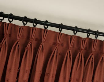 Boho Linen Curtains, Triple Pinch Pleated Drapes, 6 Colors, Custom Size Textured Linen Panels for Living Room & Bedroom