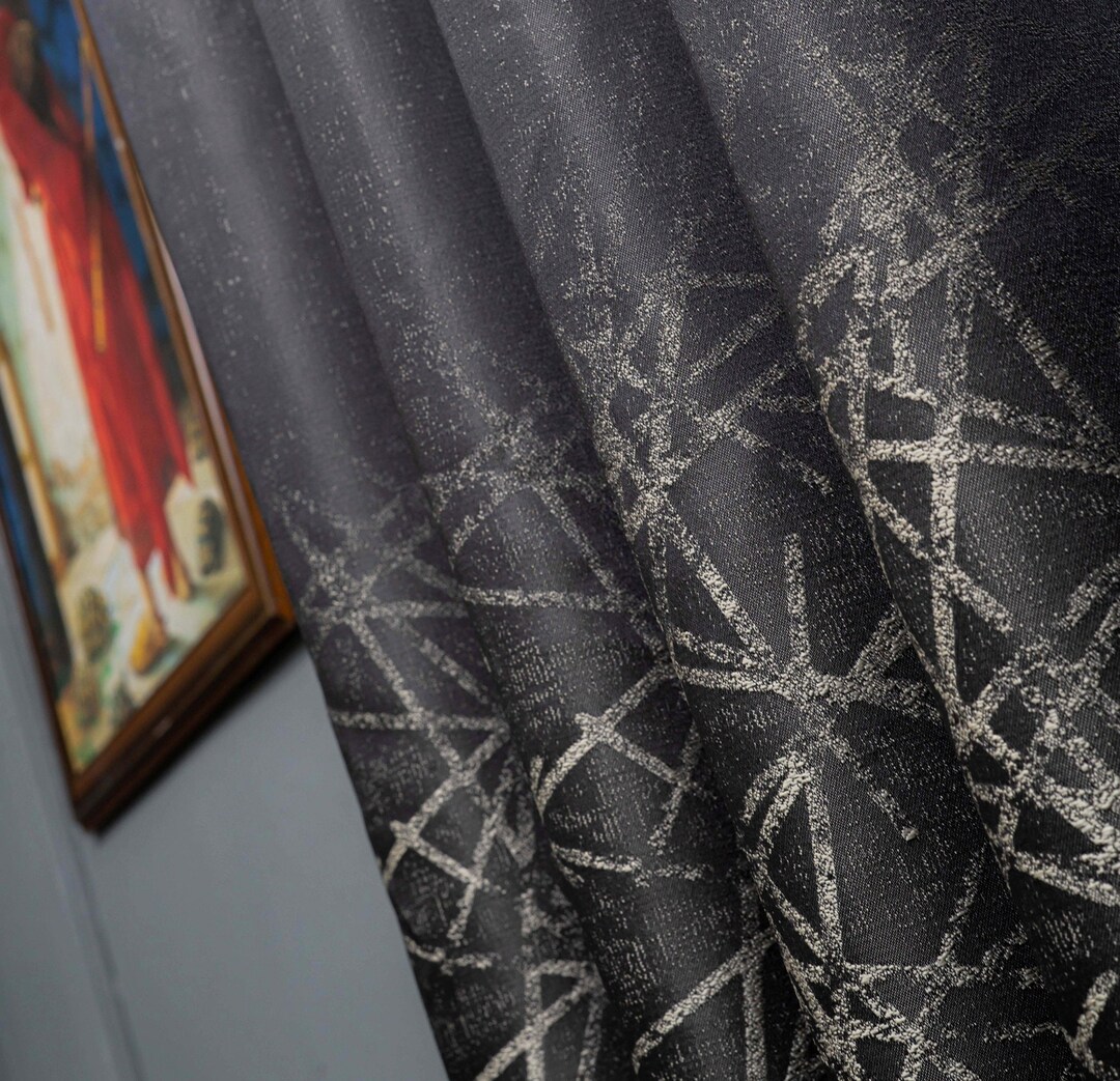 Geometric Patterned Curtains Living Room Curtains Luxury Bedroom