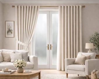 Custom Linen Blackout Curtains Fully Lined 36 Color Options Grommet Rod Pocket Back Tab Panels