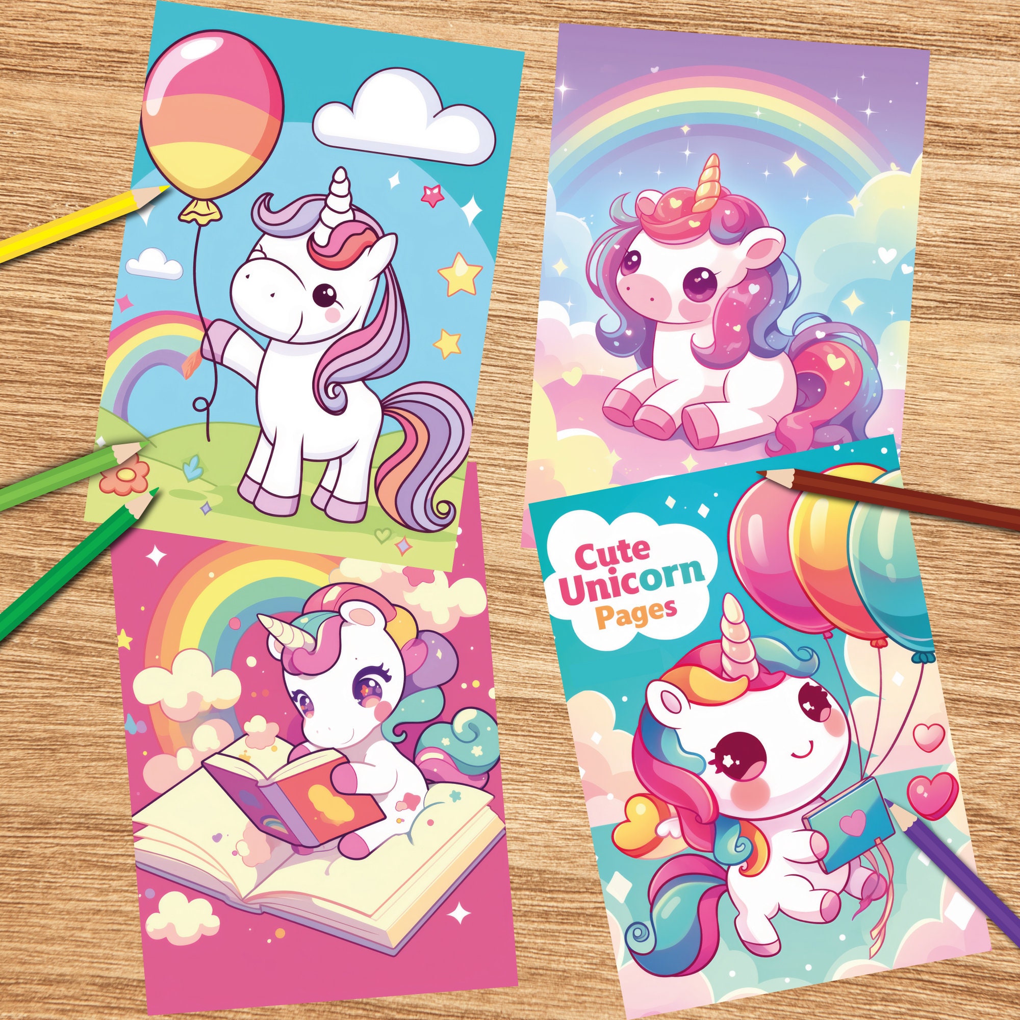 Cute Unicorn Coloring Pages for Kids Kawaii, Unicorn Coloring Pages ...