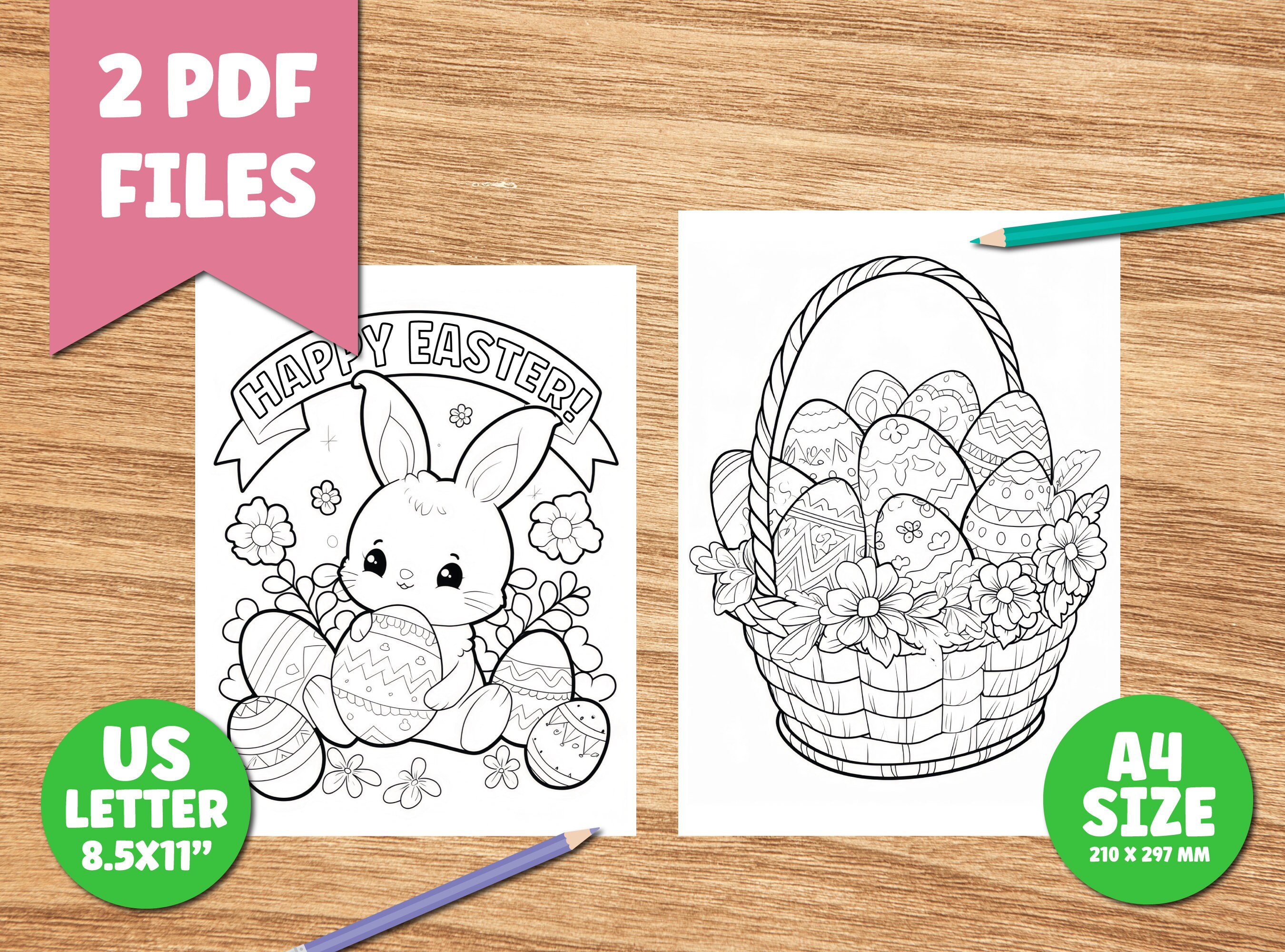Easter Doodle Coloring Page for Kids, Easter Coloring, Easter Doodle ...