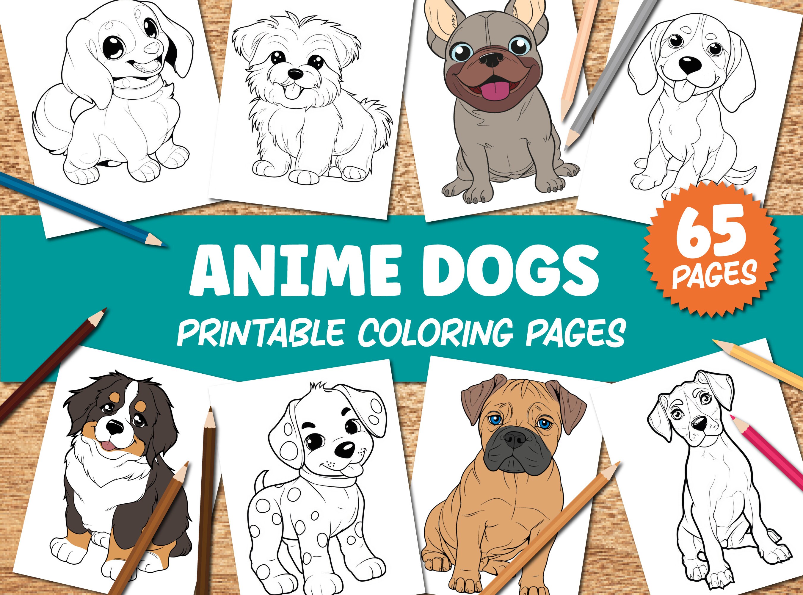 Easy Anime Dog Coloring Pages Kids, Toddlers, Preschoolers ...