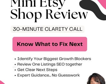 Etsy Shop Review Coaching Call, Etsy Seller SEO How To Guide