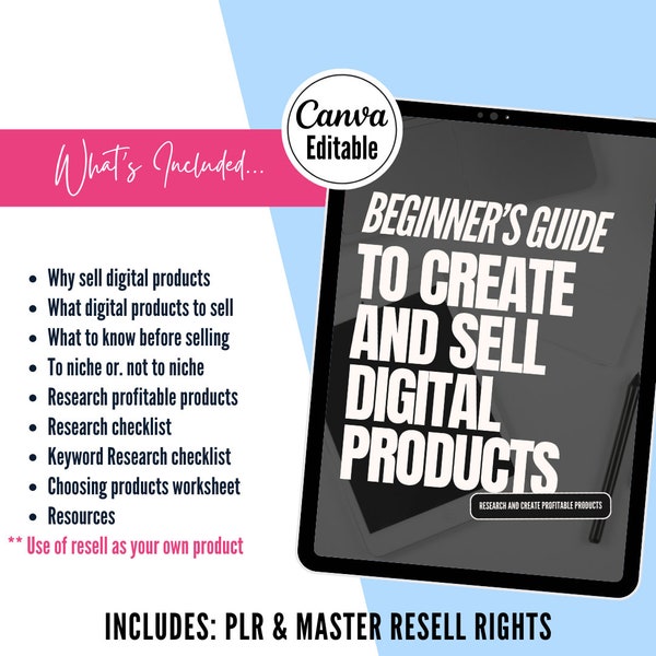 Verkauf Digital Produkte Guide, Done For You Ebook zum Weiterverkaufen, Verkaufen Printables, MMR, Master Resell Rechte und PLR, Privatmarkenrechte