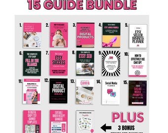 How To Start A Digital Etsy Shop, Sell on Etsy, Etsy Sellers, 40 Free Etsy Listings, 15 E- Book Bundle Etsy Shop Kit