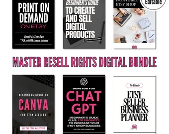 Master Resell Digital Rights Bundle, Open An Etsy Shop, Sell Digital Products, Chat GPT Guide, Canva Guide, Passive Income, PLR & MRR