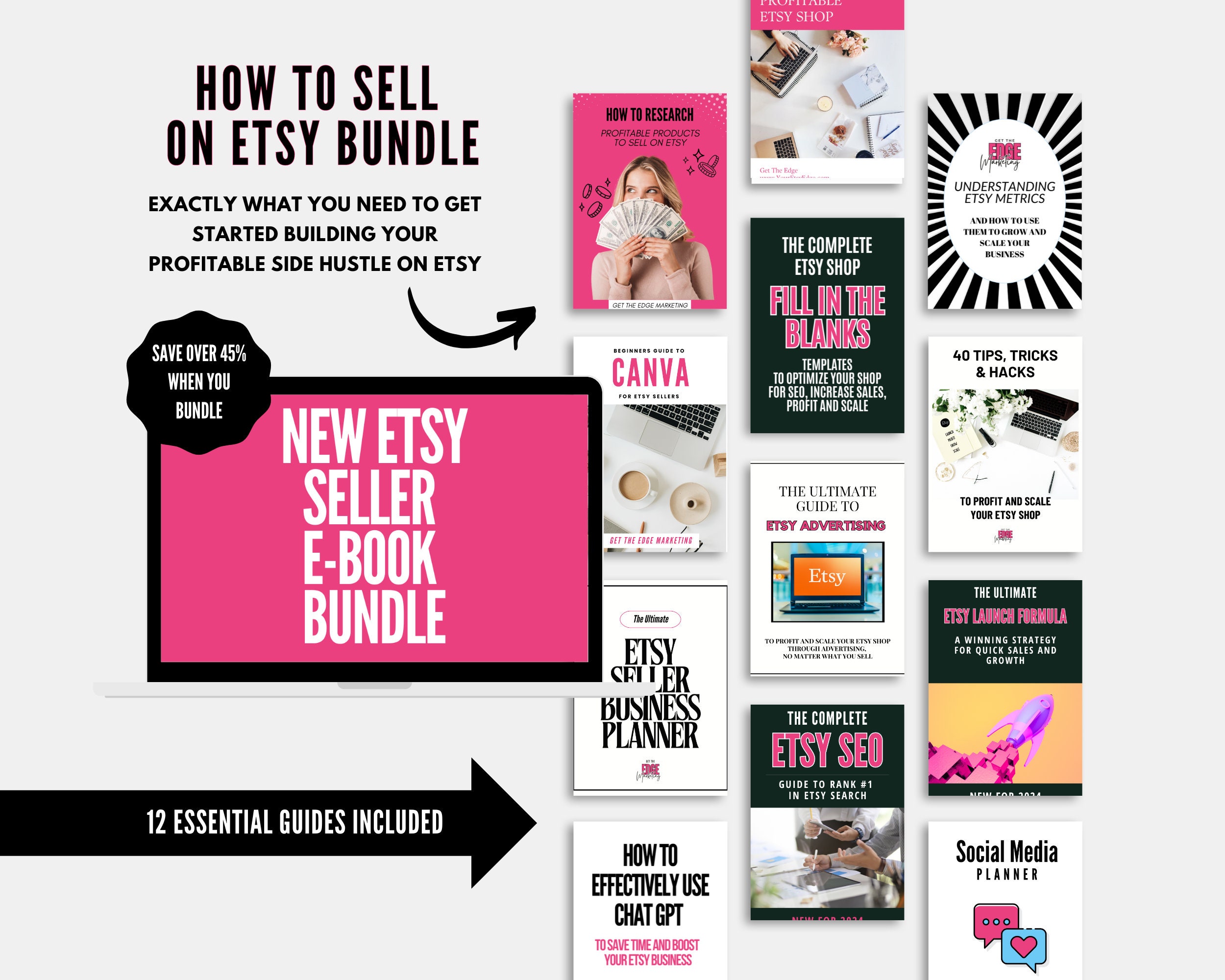 Etsy Beginners Bundle, Sellers Guide, Etsy Shop Guide, Etsy Shop Planner, Sell On Etsy