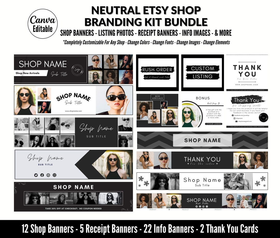 Etsy Shop Banner Templates Bundle Customizable Branding Kit Banner etsy-shop-banner-templates-bundle-customizable-branding-kit-banner