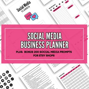 Social Media Planner Bundle, Business Marketing, Social Media Plan, Printable Marketing Plan