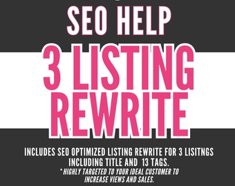 SEO Keywords, Help Listing Re-Write, Etsy Title Tags, Etsy Listing Help, Etsy Listing Review, Etsy Shop Review, Critique
