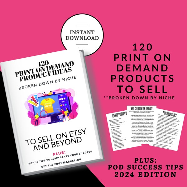 Product Ideas E-Book, Print On Demand, Sell On Etsy,  Small Business Ideas, Niche Product Ideas, Online Business Ideas