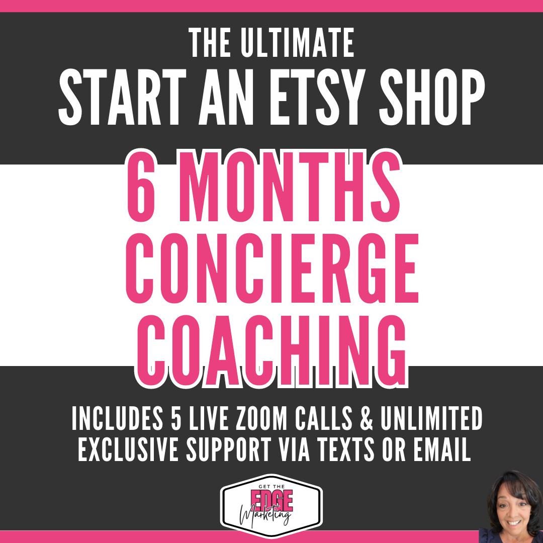 Etsy Success Mastery, 6-Month Coaching & Launch Program, Start An Etsy Shop One on One Coaching.