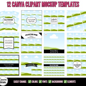 Canva Clipart Mockups for Etsy Sellers, Etsy Listing Image Templates, Canva Editable Mockup Bundle