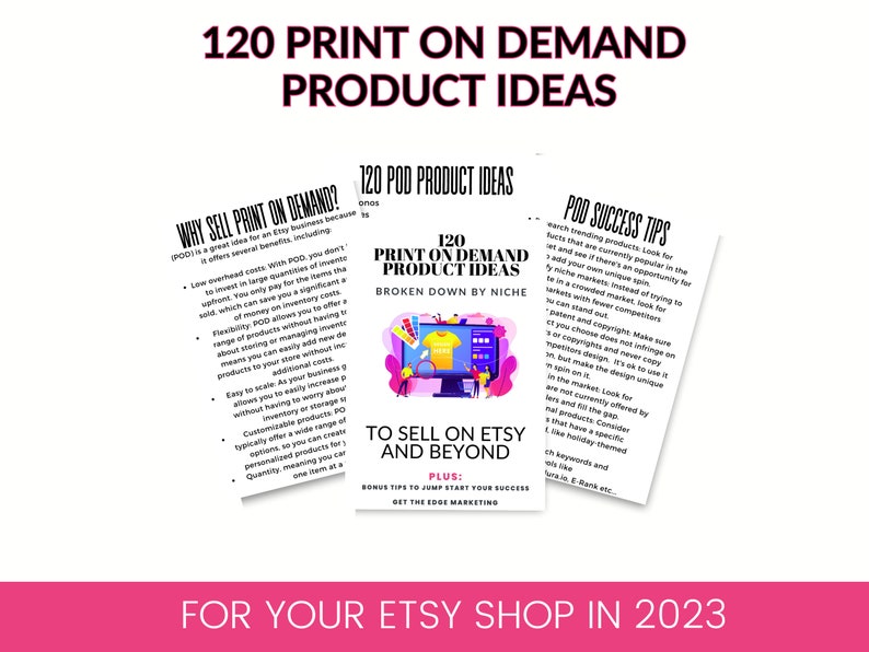Libro electrónico de ideas de productos, impresión bajo demanda, venta en Etsy, ideas para pequeñas empresas, ideas de productos especializados, ideas de negocios en línea imagen 2