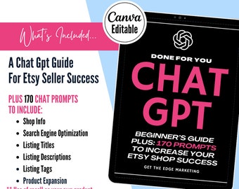 Open Ai Chat Gpt Prompts for Etsy, Master Resell Rights & Private Label Rights, Ai Prompts, Etsy Tips