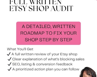 Etsy Coach, Shop Written Review, Seller Seo Audit